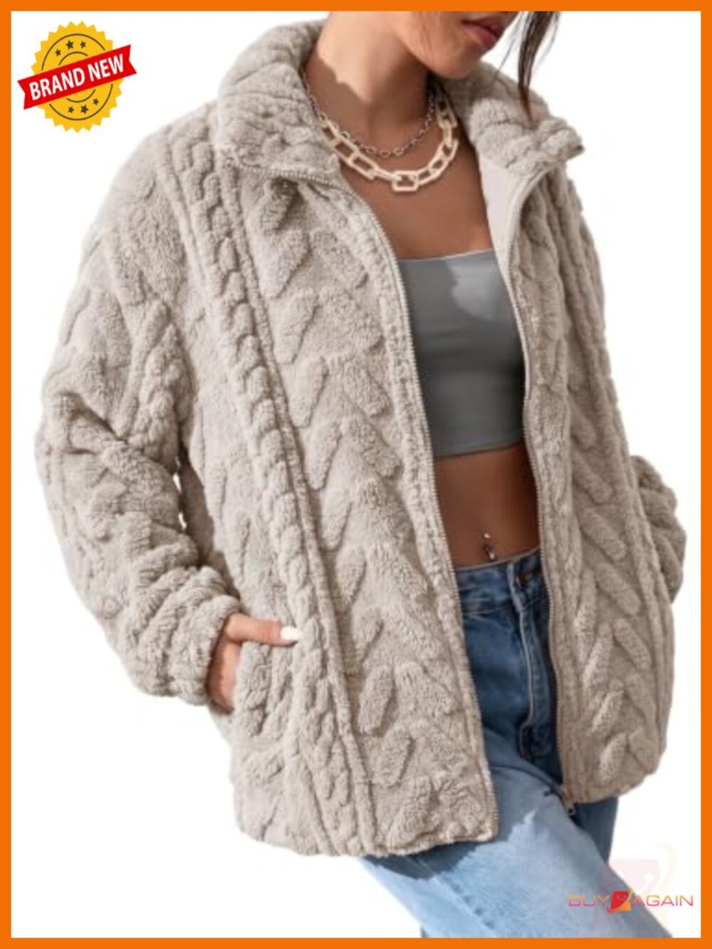 Dokotoo Women's Zip-Up Fleece Jacket with Pockets